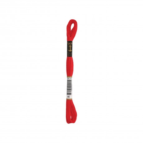 Meada de linha de bordar Anchor Stranded Cotton, filosele cor 46 vermelho Meada de linha de bordar Anchor Stranded Cotton, filosele cor 46 vermelho